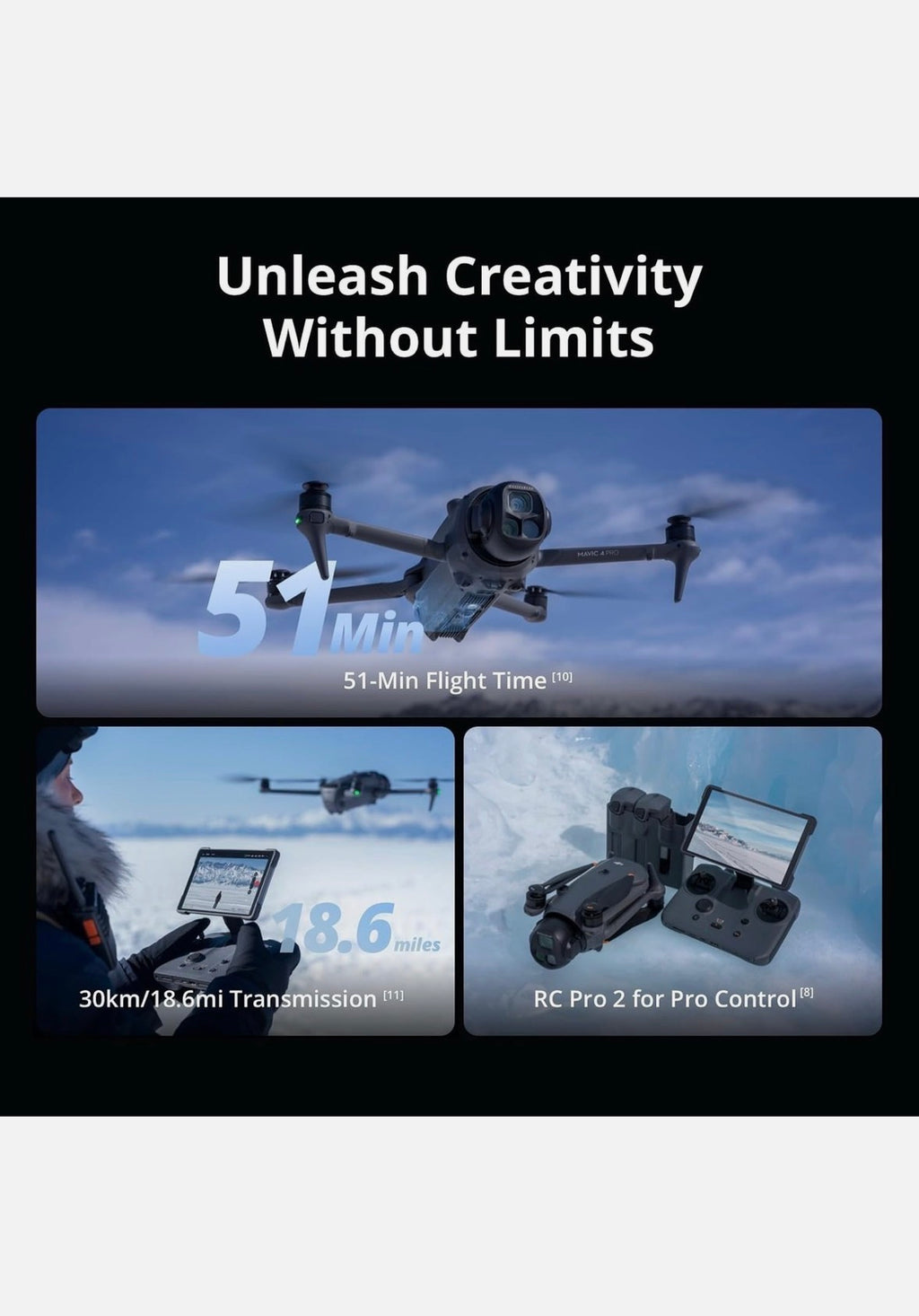 DJI Mini 4 Pro Fly More Combo Camera Drone (with RC 2 Remote